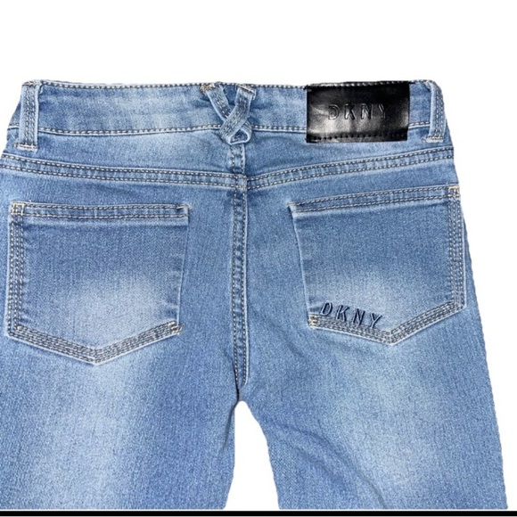 DKNY Girls Sz 12 Stretch Denim Skinny Leg CAPRI Jeans Donna Karen NY Summer - Picture 7 of 7